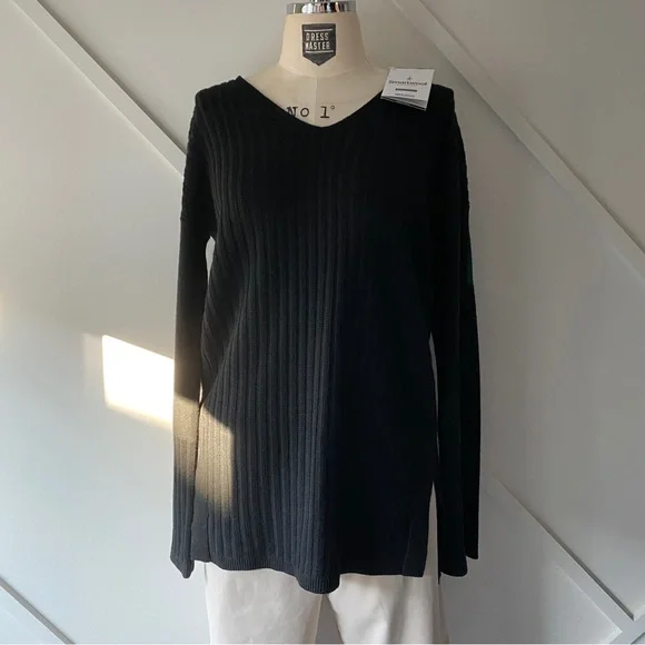 Smartwool Shadow Line V-Neck Ribbed Wool Sweater - S - Picture 3 of 13